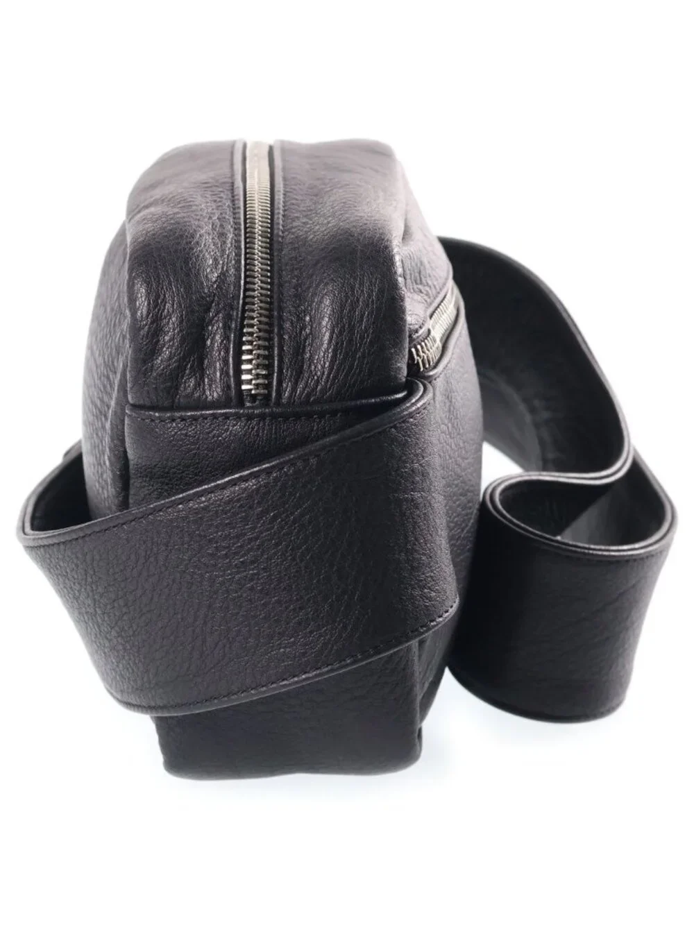 Chrome Hearts Strap on Leather Shoulder Bag Black